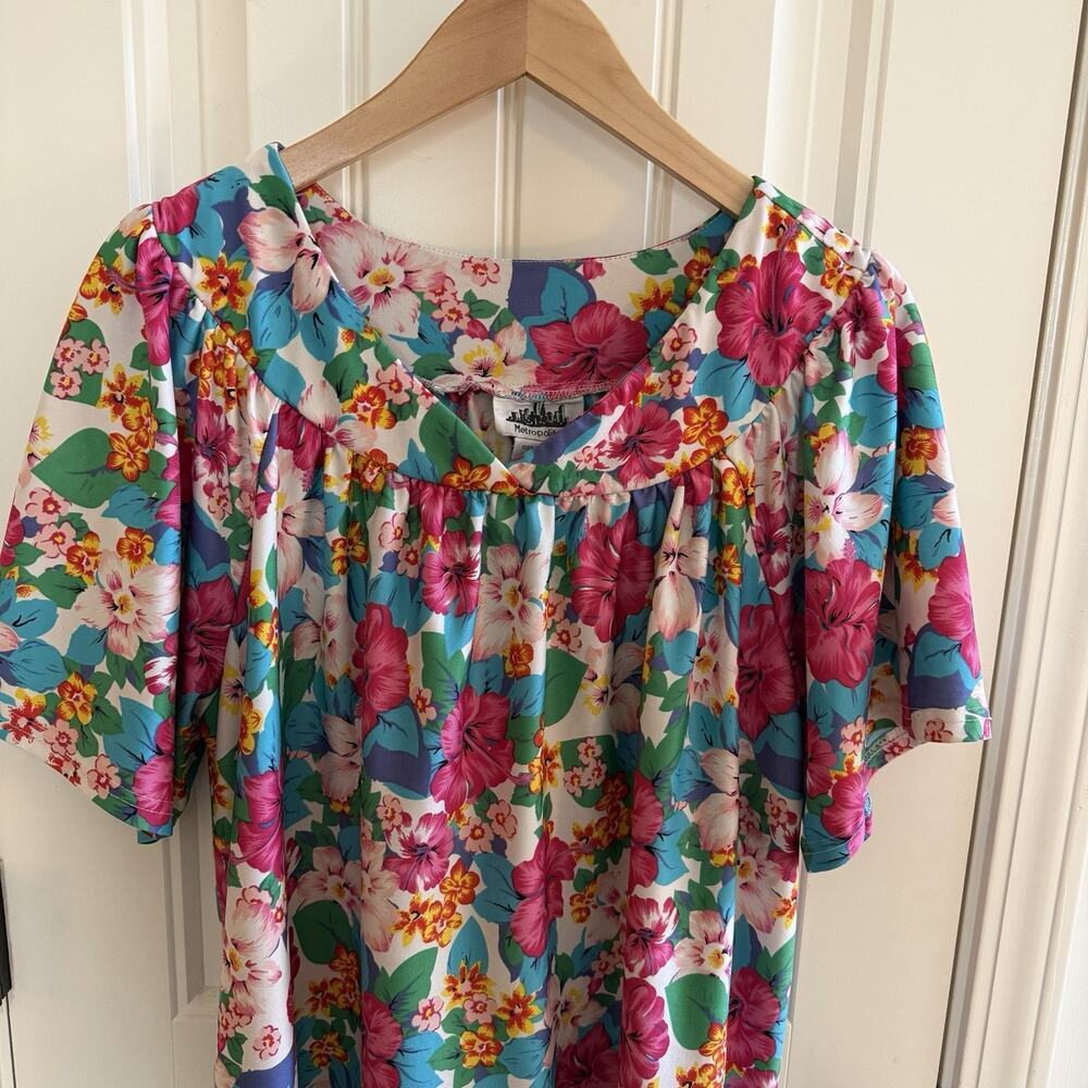 Vintage Metropolitan Floral Muumuu House Dress Women’s Size Large Hawaii Floral - Picture 2 of 10